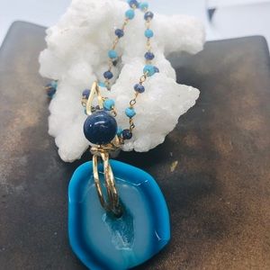 Turquoise & Lapis Lazuli Faceted Rondelle Beads